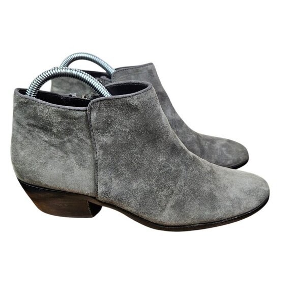 Sam Edelman Shoes Womens Size 8M Gray Suede Side Zip Ankle Booties - Picture 2 of 9